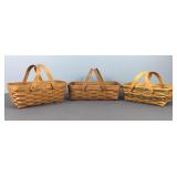 3x - Longaberger Handwoven baskets