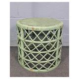 Painted Wicker Round Side Table