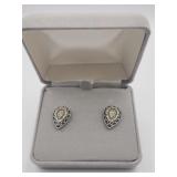 Sterling Diamond Earrings Tw 4.0g