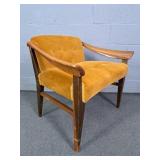 Mid Century Low Back Velvet Arm Chair