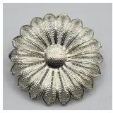 Sterling Filigree  Brooch Pin 5.7g