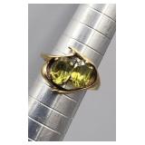 14k Yellow Gold Sz 5 Peridot Ring Tw 2.9g