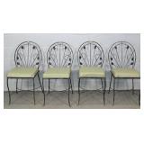 4x The Bid "flared Foot" Wrought Iron Patio Chairs