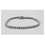 Sterling Cz 8 In Bracelet Tw 10.6g