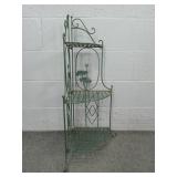Small Painted Metal Folding 3 Tier Corner Stand