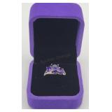 New Sterling 3.86 Ct Natural Amethyst Ring Sz7 Tw