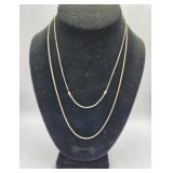 2 Sterling Necklaces Tw 5.7g  16 And 20 In