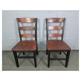 2x The Bid Solid Wood Dinette Chairs