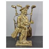 Brass Golf Caddy Fireplace Set