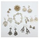 Art Deco Filigree Jewelry Lot