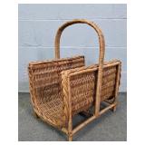 Woven Wicker Media Storage Rack