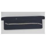 Sterling Diamond 7in Bracelet Tw 14.6g