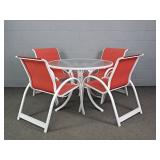 5 Piece Aluminum & Glass Patio Set