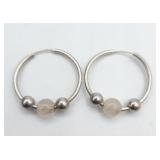Sterling Hoop Earrings Tw 4.7g