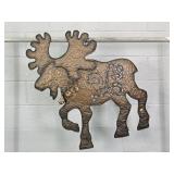 Decorative Metal Moose Decor W/ Bells