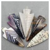 5 Arrowhead Pendants