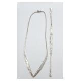 Sterling 14in Necklace & 7 In Bracelet Tw 17.0g