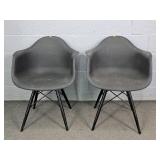 2x The Bid Heavy Metal Framed Poly Seat Chairs