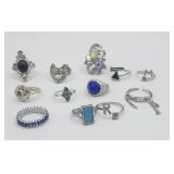 12 Costume Fashion Rings Assorted Sizes