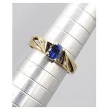 14k Yellow Gold Sz 5 Sapphire Ring Tw 2.1g