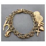 10k Yellow Gold (20.5g Tw)  7in Charm Bracelet