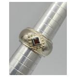 Sterling Red Gemstone Ring Sz 6.75 Tw 7.4g