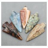 5 Arrowhead Pendants