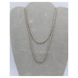 2 Sterling Chains Tw 8.0g 15 & 19in