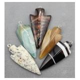 5 Arrowhead Pendants