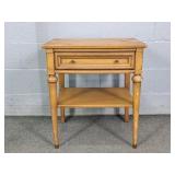 Vintage Small Oak Stand W Drawer