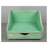 Distressed Wood Tabletop Storage Unit