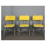 Lot Of 3 Heavy Duty Vinyl Covered Folding Chairs
