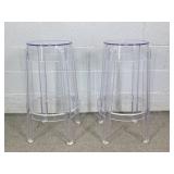 2x The Bid Acrylic Low Ht Bar Stools