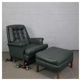 Mid Century Reclining Vinyl Upholstered Chair