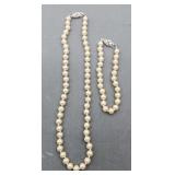 16in Pearl Necklace With 7in Bracelet