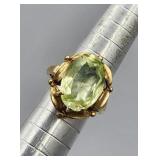 10k Yellow Gold Sz 4 Ring . Stone Is Loose Tw