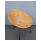 Metal Frame Synthetic Wicker Side Chair
