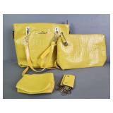 4 Pc New Faux Yellow Crocodile Purses And