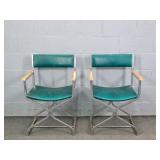 2x The Bid Vinyl Upholstered Chrome Framed Chairs