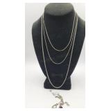 5 Sterling Chain Necklaces Tw 9.2g (2)