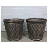 2x The Bid Suncast Usa Lg Poly Planter