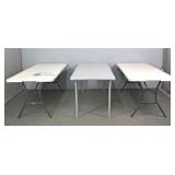 3x The Bid Folding Plastic Utility Tables
