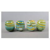Set Of 4 Glass Candle Holders