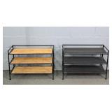 2x The Bid Folding Metal 3 Tier Shelf Units