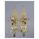 Pair Of 24' Tall Brass Candle Wall Sconces