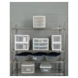 Lot Of Plastic Storage Units W Drawers