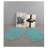 4 Pc Tablecloth & Seashell Chargers