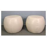 2x The Bid Pier One Modern Leather Ottomans