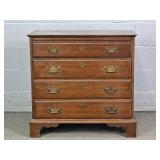 Small 4 Drawer Walnut Chest W/pullout Writing Desk