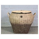 Decorative Wicker Hinged Lid Storage Basket